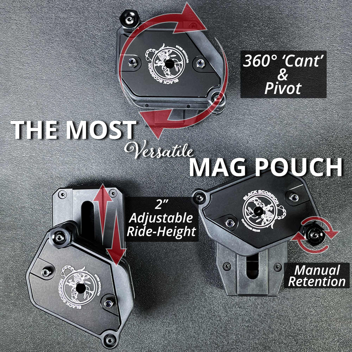 Ambidextrous Single/Double Stack Competition Magazine Pouch by Black Scorpion Outdoor Gear – view 6