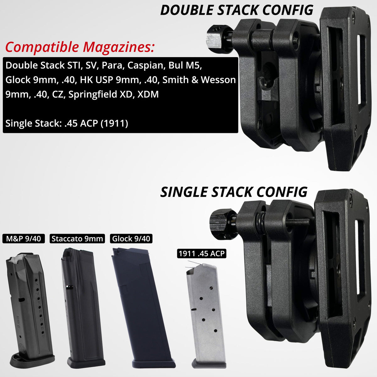 Ambidextrous Single/Double Stack Competition Magazine Pouch by Black Scorpion Outdoor Gear – view 7