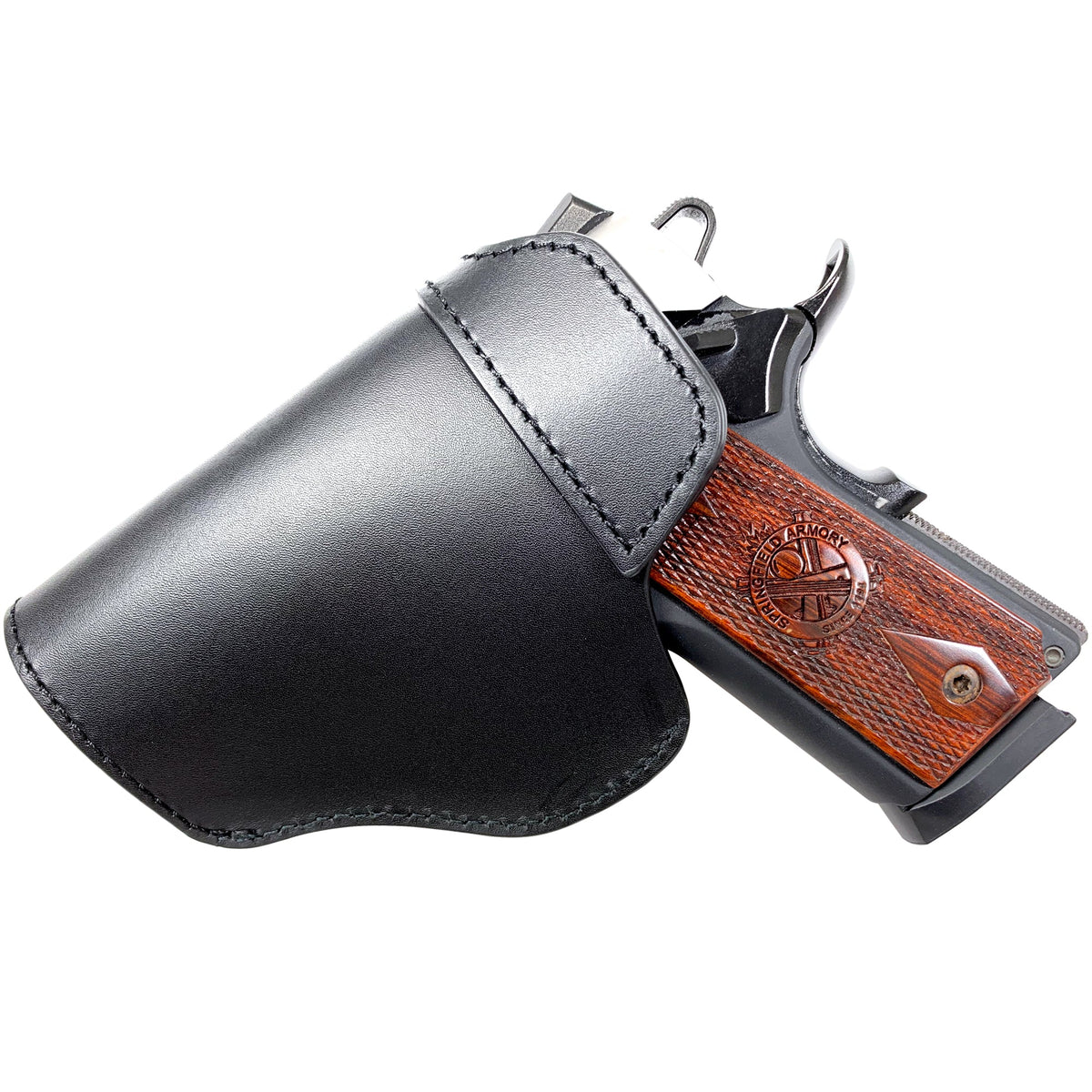 Black Leather IWB Holster 5'' x 3 7/8'' by Black Scorpion Outdoor Gear – view 2