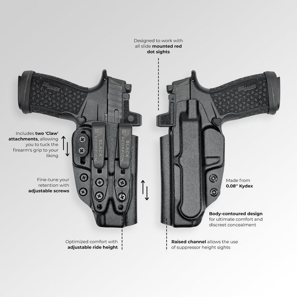 Glock 19, 23, 45 (Gen-5) AIWB Dual Clip X Holster by Black Scorpion Outdoor Gear – view 7